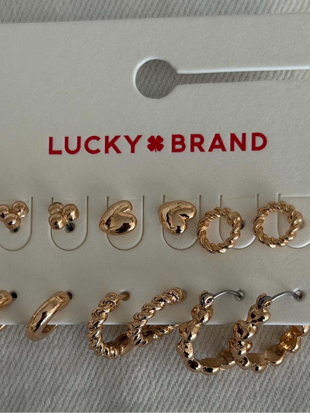 Lucky Brand Gold-Tone Mixed Hoop and Stud Earring Set